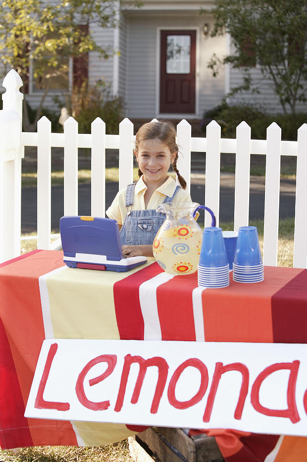 Girl at lemonade stand #1 Photograph by Comstock Images