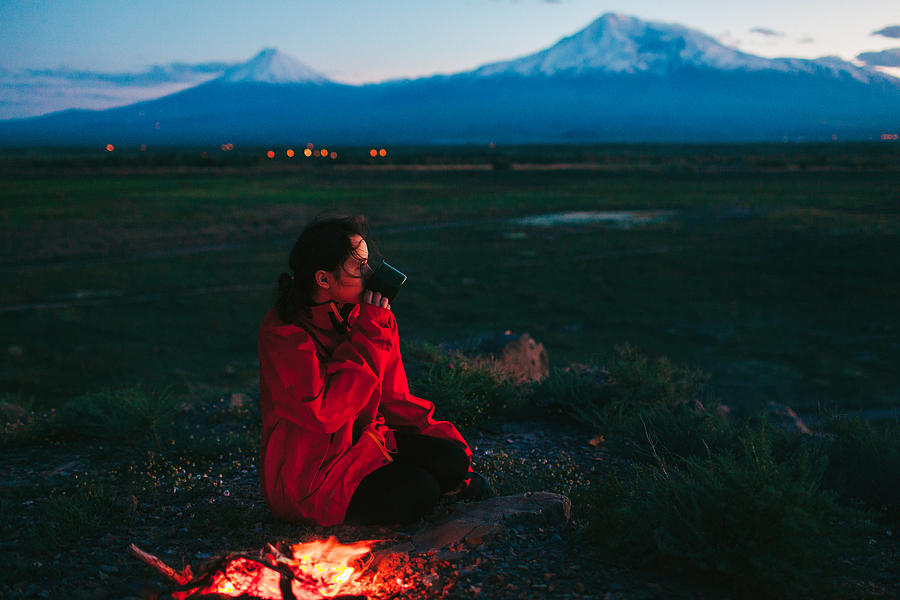 Girl near the fireplace #1 Photograph by Oleh_Slobodeniuk