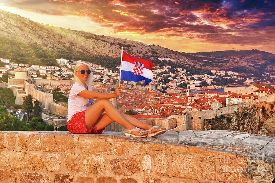 Girl with Croatian flag #1 Digital Art by Benny Marty Girl with Croatian flag #1 Digital Art by Benny Marty