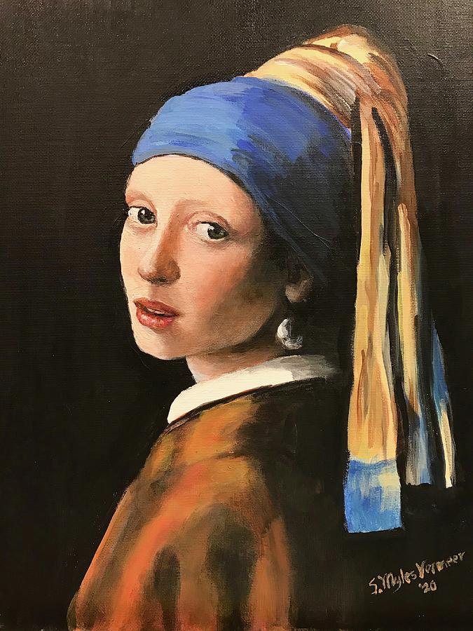 Girl With the Pearl Earring #1 Painting by Steve Myles - Pixels