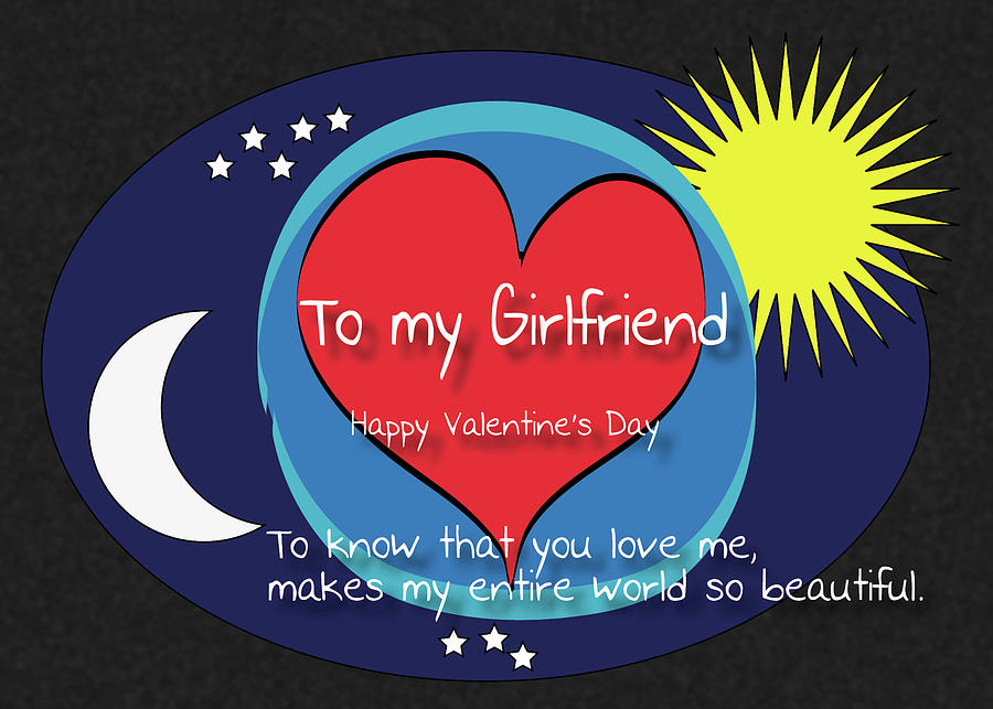 Girlfriend Night Day World Beautiful Valentine #1 Digital Art by Jan Keteleer