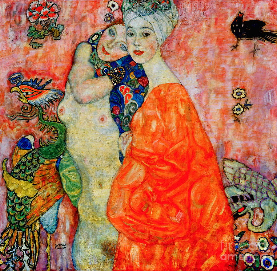 Girlfriends #1 Painting by Gustav Klimt