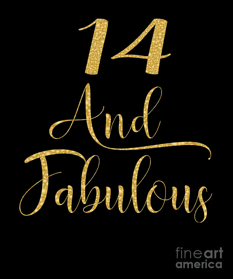 Girls 14 Years Old And Fabulous Girl 14th Birthday design Digital Art ...