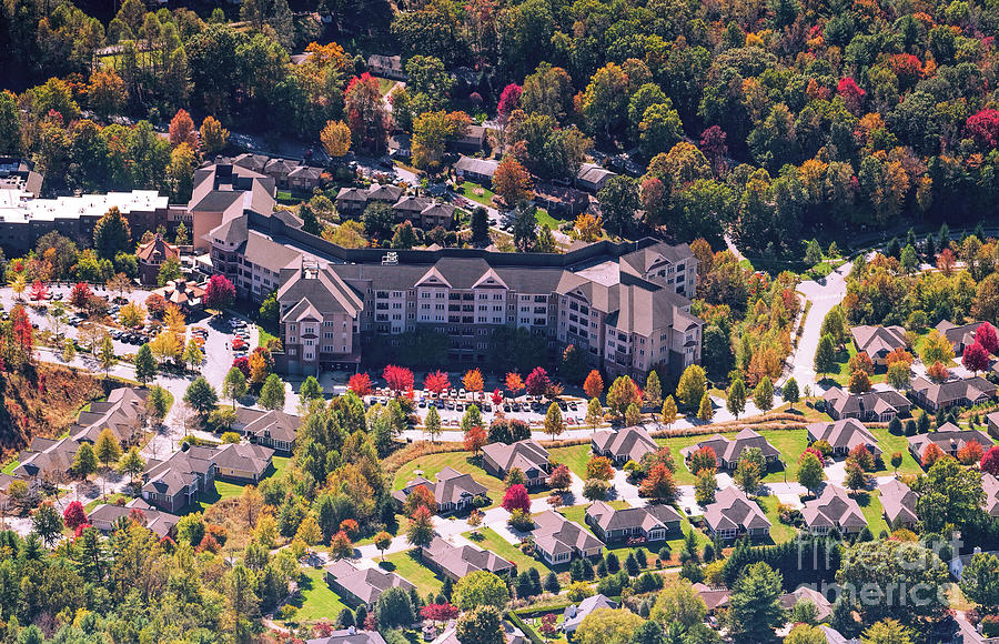 Givens Estates Retirement Community in Asheville Aerial #1 Photograph by David Oppenheimer