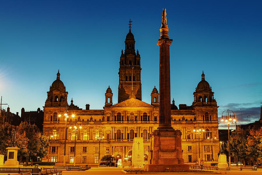Glasgow City Council at night #1 Photograph by Songquan Deng
