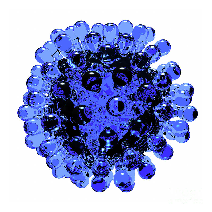 Glassy Coronavirus Blue #1 Digital Art by Russell Kightley