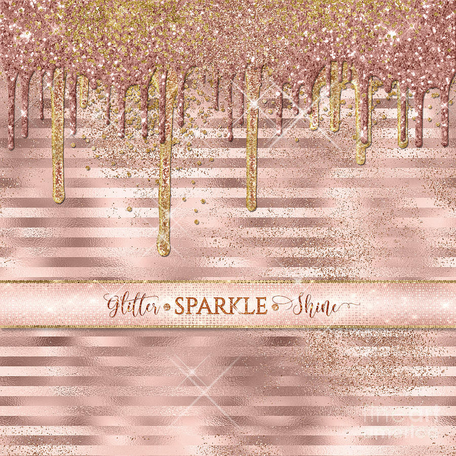 Glitter Sparkle Shine Blush Pink Elegant Typography #1 Painting by Audrey Jeanne Roberts