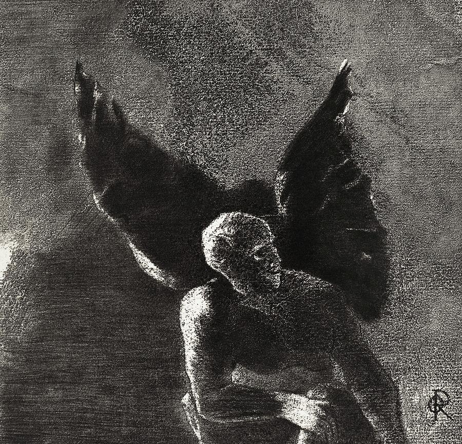 Odilon Redon Painting - Glory and Praise To You, Satan, In the Heights of Heaven, Where You Reigned, and in the Depths #2 by Odilon Redon