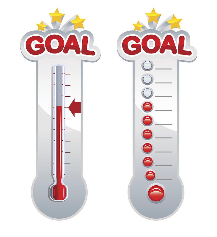 Goal Thermometers #1 Drawing by Dirtydog_Creative