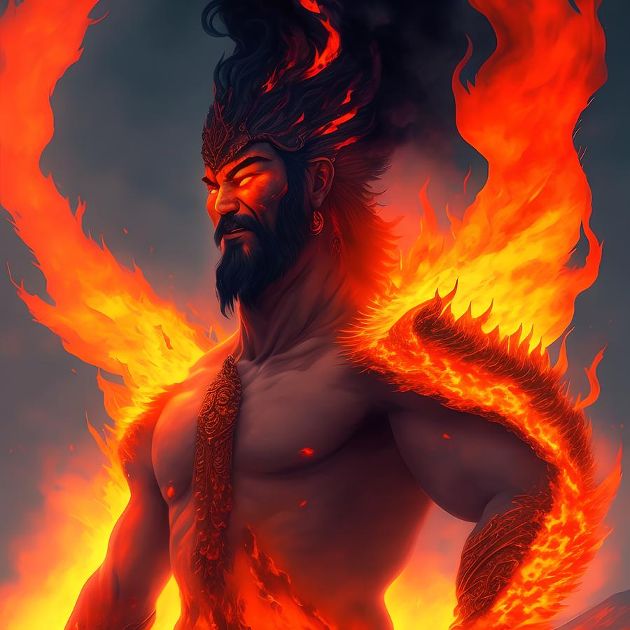 God of Fire and Volcano, Generative AI Illustration Digital Art by ...