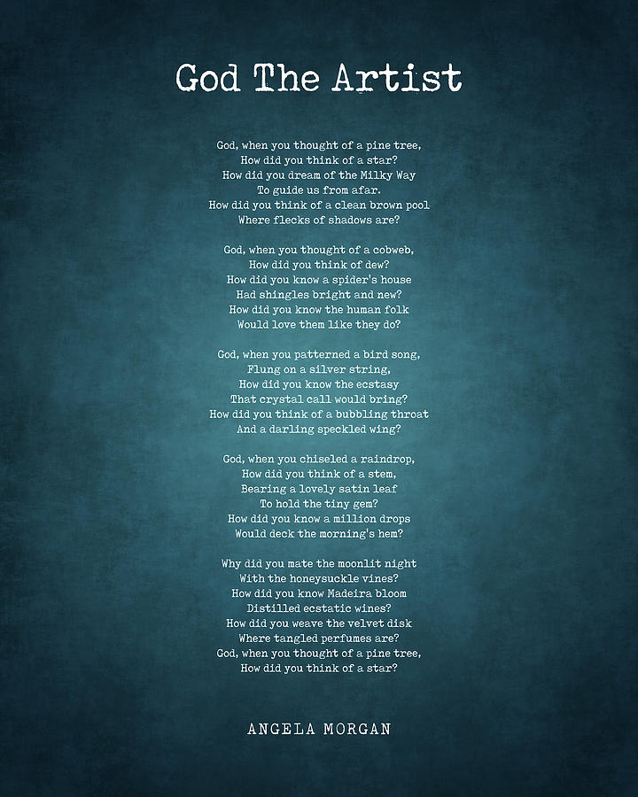 God The Artist - Angela Morgan Poem - Literature - Typewriter Print 1 #1 Digital Art by Studio Grafiikka