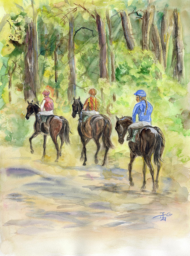 Going to the start #1 Painting by Jana Goode