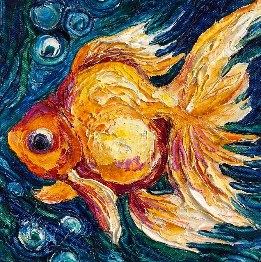 Gold Fish #1 Painting by Paris Wyatt Llanso
