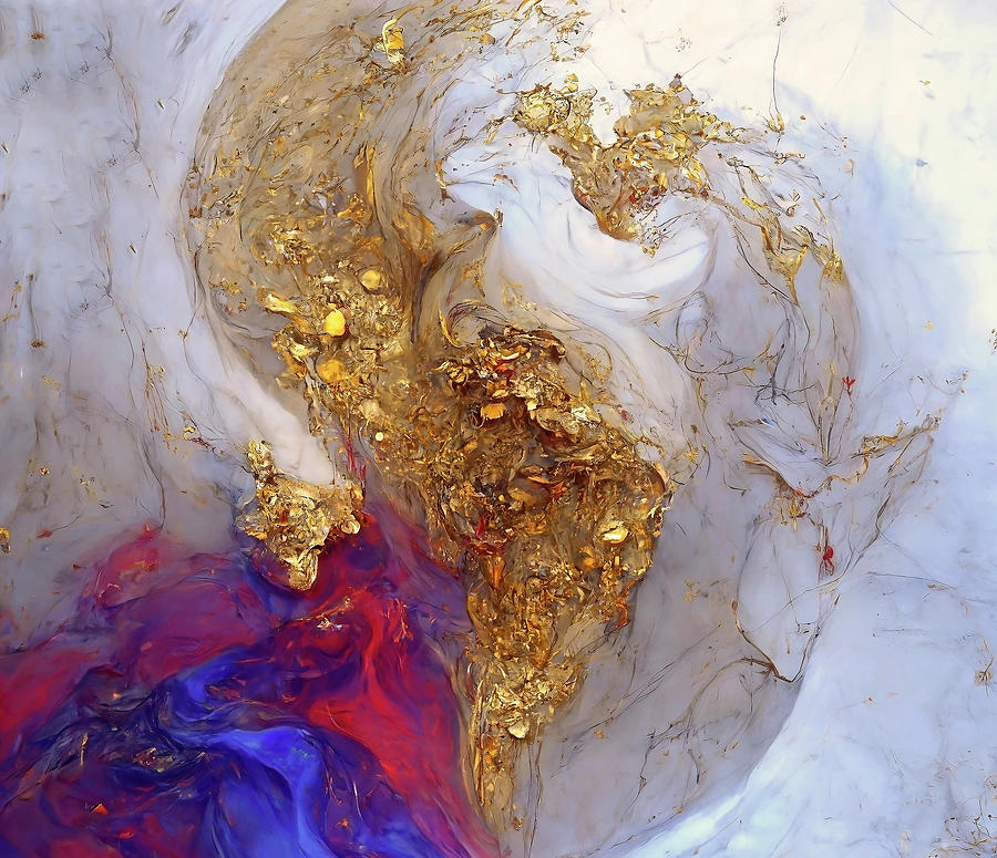 Gold Marble #2 Digital Art by Jirka Svetlik