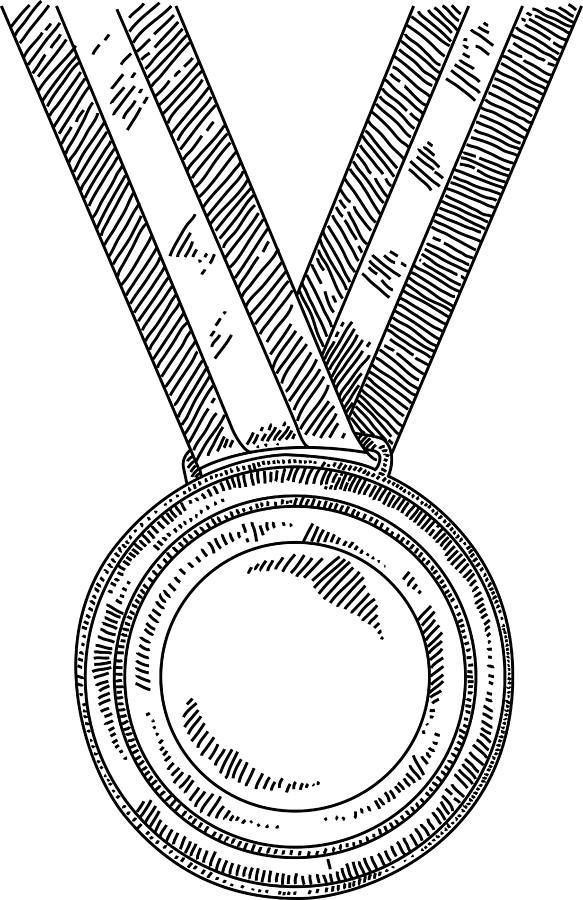 Gold medal Drawing #1 Drawing by LEOcrafts