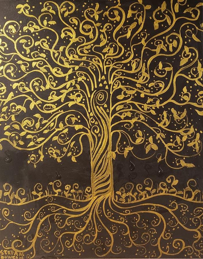 Gold Tree #2 Painting by Stefan Duncan