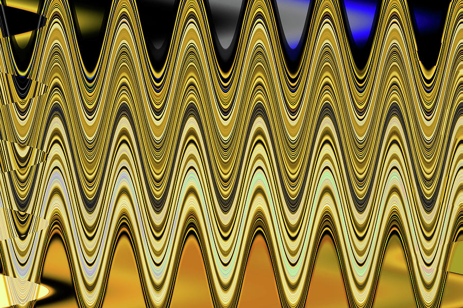 Gold Wave Abstract #1 Digital Art by Tom Janca