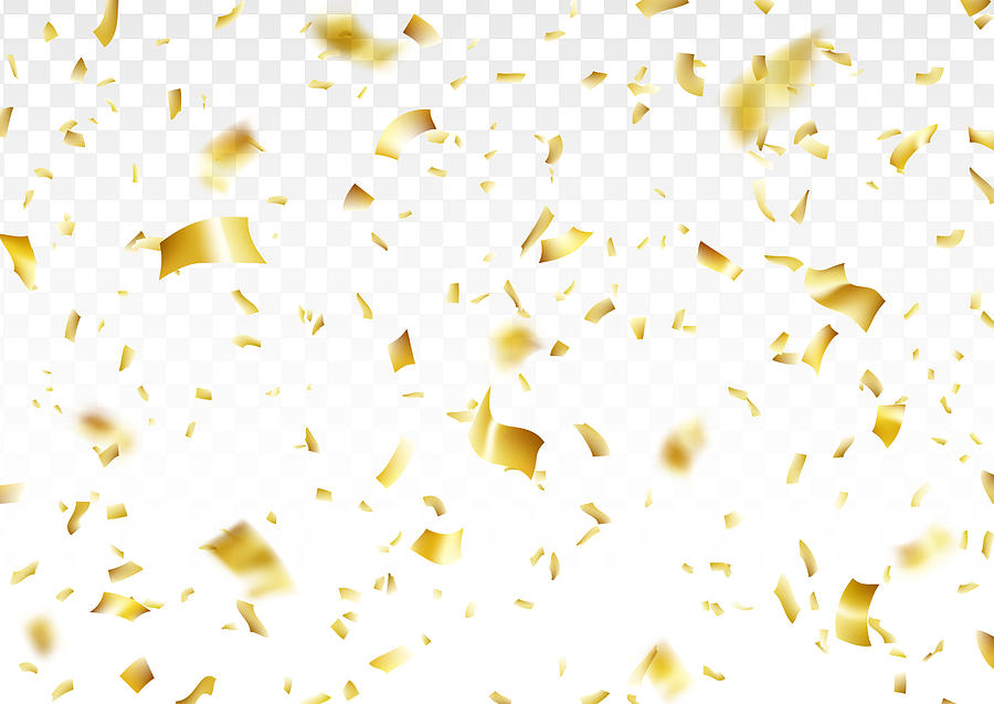 Golden confetti background #1 Drawing by A-r-t-i-s-t