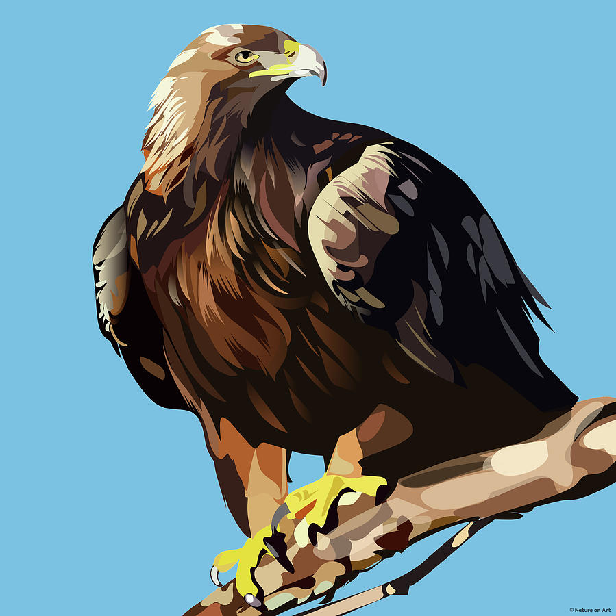 Golden Mixed Media - Golden Eagle by Stars on Art Golden Mixed Media - Golden Eagle by Stars on Art