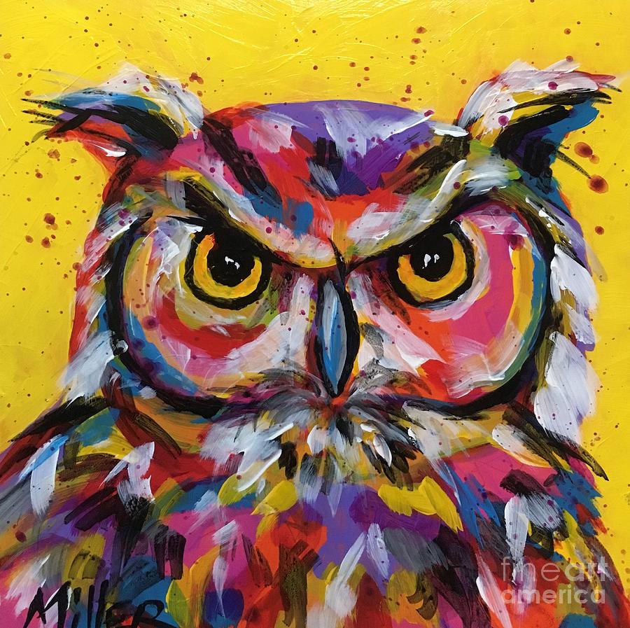 Golden Eyes #1 Painting by Tracy Miller