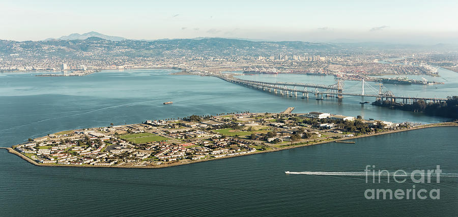 Treasure Island in San Francisco Bay, California Aerial View Photograph by David Oppenheimer