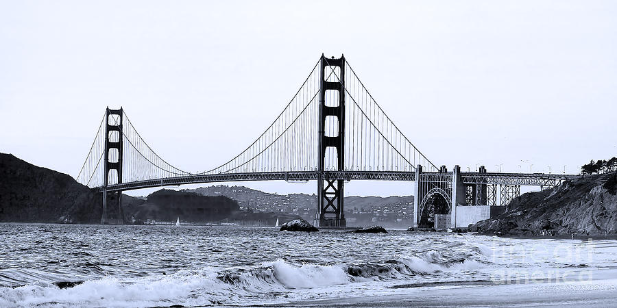 Golden Gate Bridge - Black and White #1 Photograph by Scott Cameron