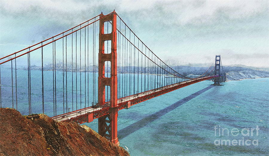 Golden Gate Bridge #1 Digital Art by Jerzy Czyz