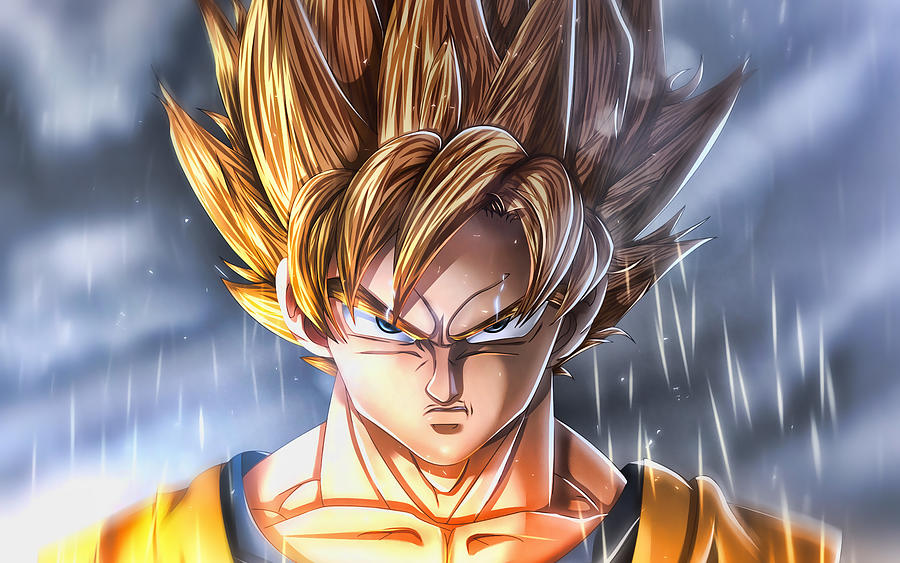 Golden Goku Close Up Goku Ssj3 Rays Dragon Ball Super Artwork Manga Dbs Son Goku Digital Art By 8061