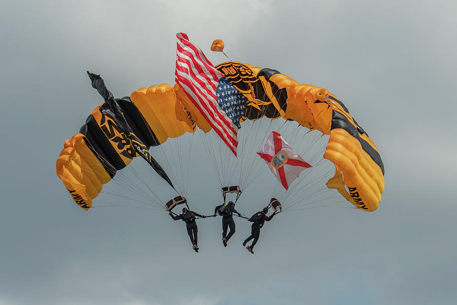 Golden Knights Skydiving Team #2 Photograph by Carolyn Hutchins