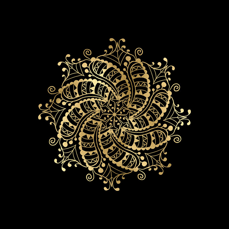 Golden Mandala #1 Digital Art by Sambel Pedes