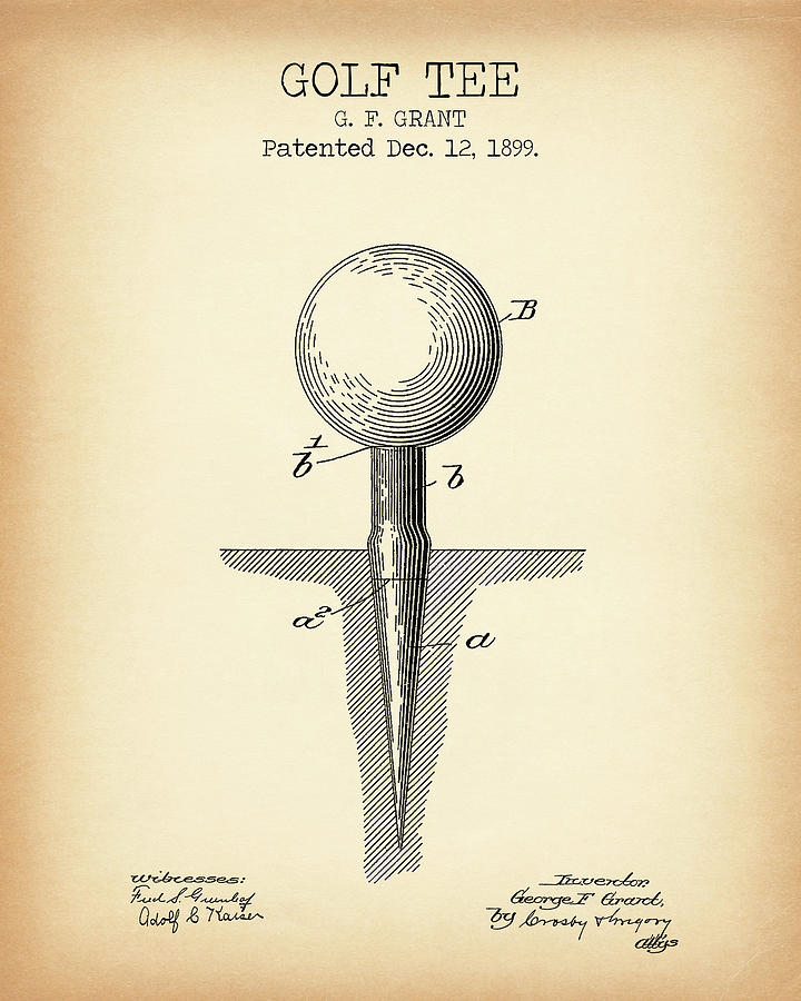 Golf tee vintage patent Digital Art by Dennson Creative - Fine Art America