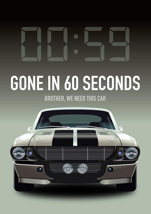 Nicolas Cage Digital Art - Gone in 60 Seconds - Alternative Movie Poster #1 by Movie Poster Boy
