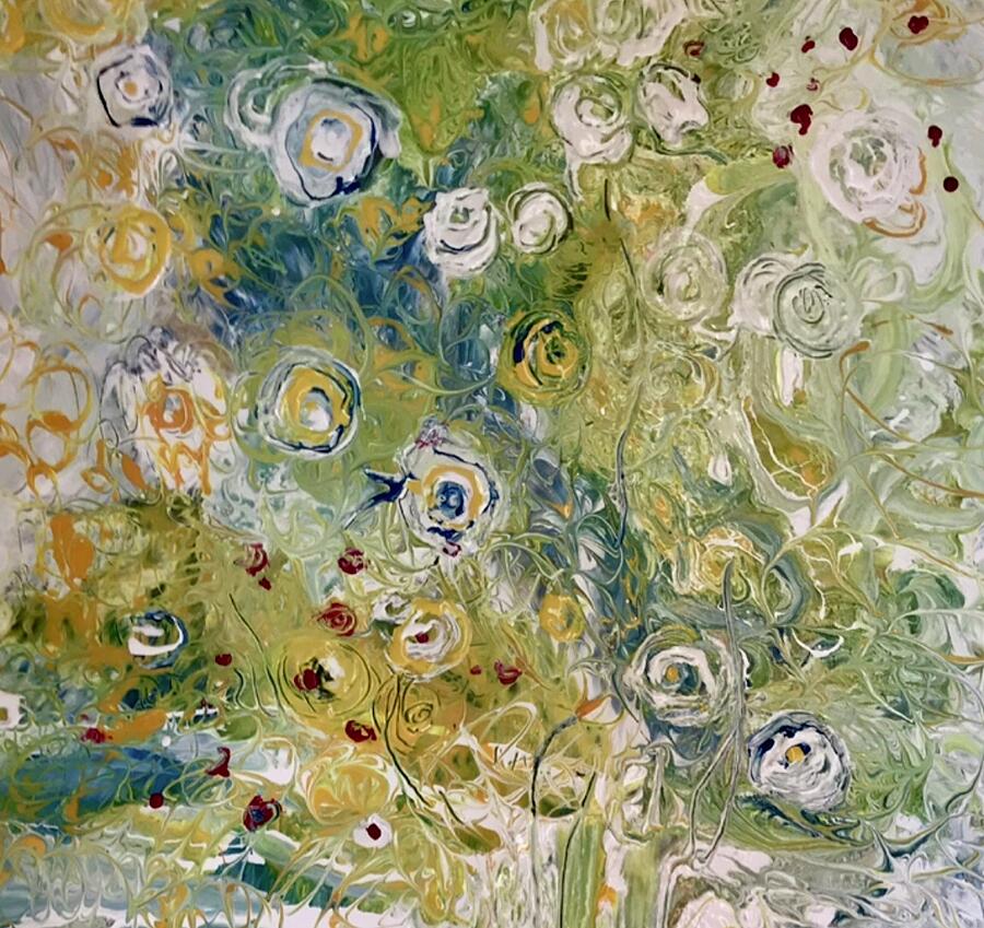 Abstract Painting - Gough Fleurs by Nancy Belle