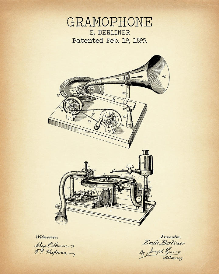 Gramophone vintage patent Digital Art by Dennson Creative - Fine Art ...