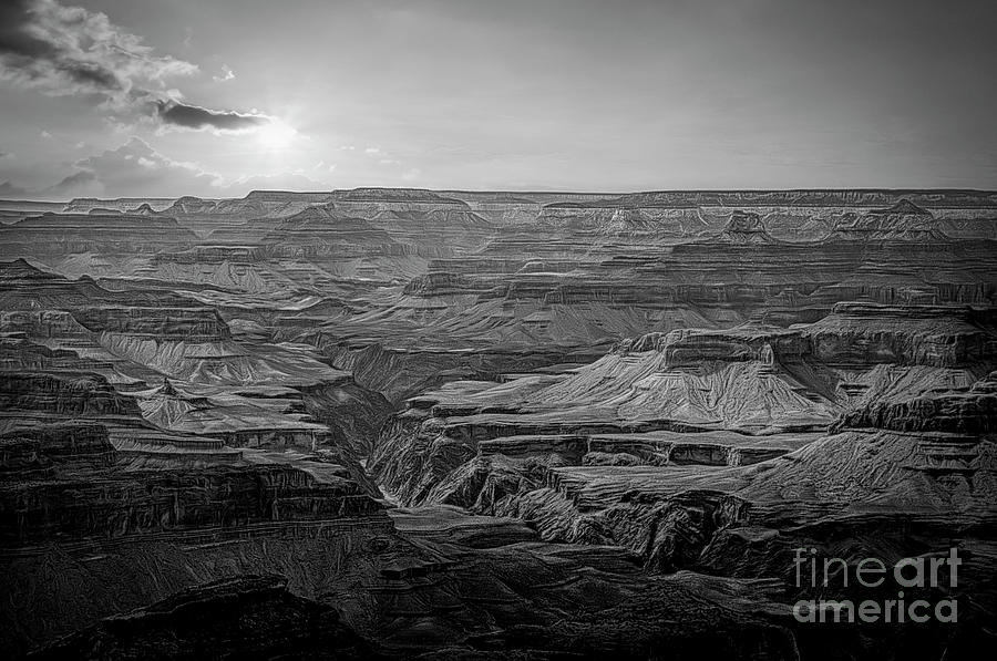 Grand Canyon Arizona USA Black White  #1 Photograph by Chuck Kuhn