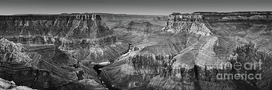 Grand Canyon In Black And White Photograph