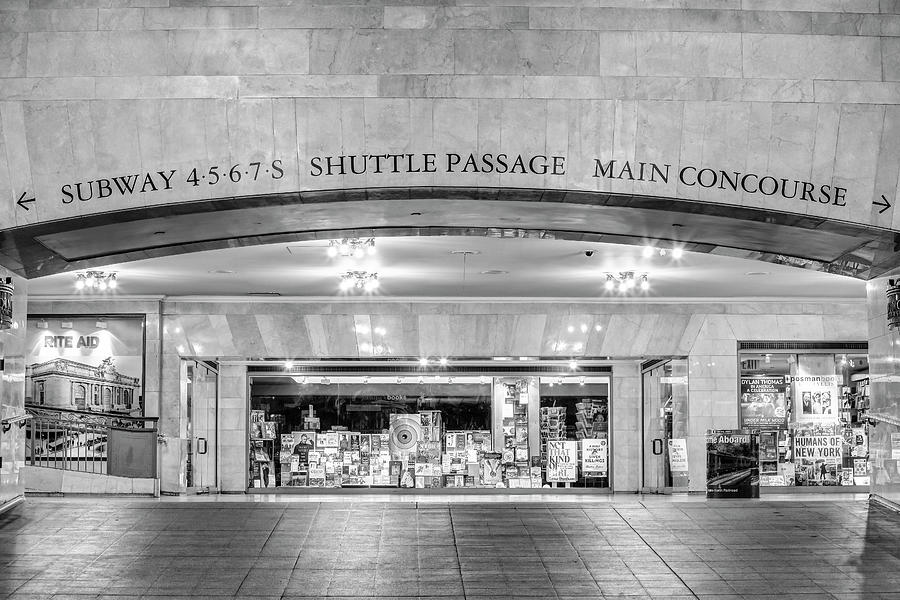 Sign Photograph - Grand Central Shuttle Passage #1 by Susan Candelario