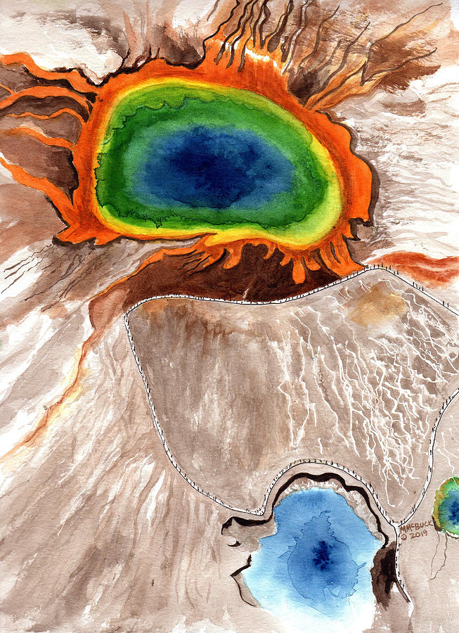 Grand Prismatic Spring Yellowstone Painting