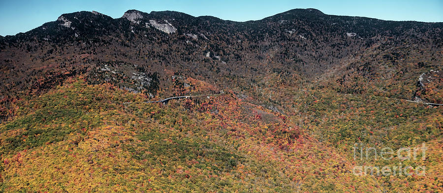 Grandfather Mountain and the Linn Cove Viaduct section of the Blue Ridge Parkway Photograph by David Oppenheimer