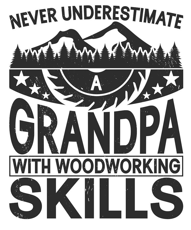 Saw Digital Art - Grandpa Wood Old Woodworking Tools Carpenter #1 by Toms Tee Store