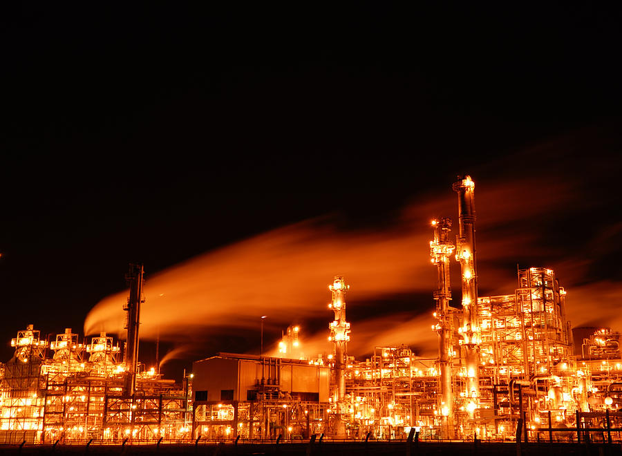 Grangemouth Refinery at Night #1 Photograph by RollingEarth