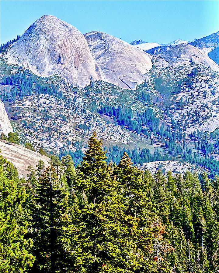 Granite Domes from Glacier Point Road in Yosemite National Park ...