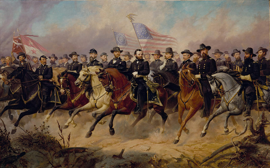 Grant and His Generals 1865 #1 Painting by Vincent Monozlay