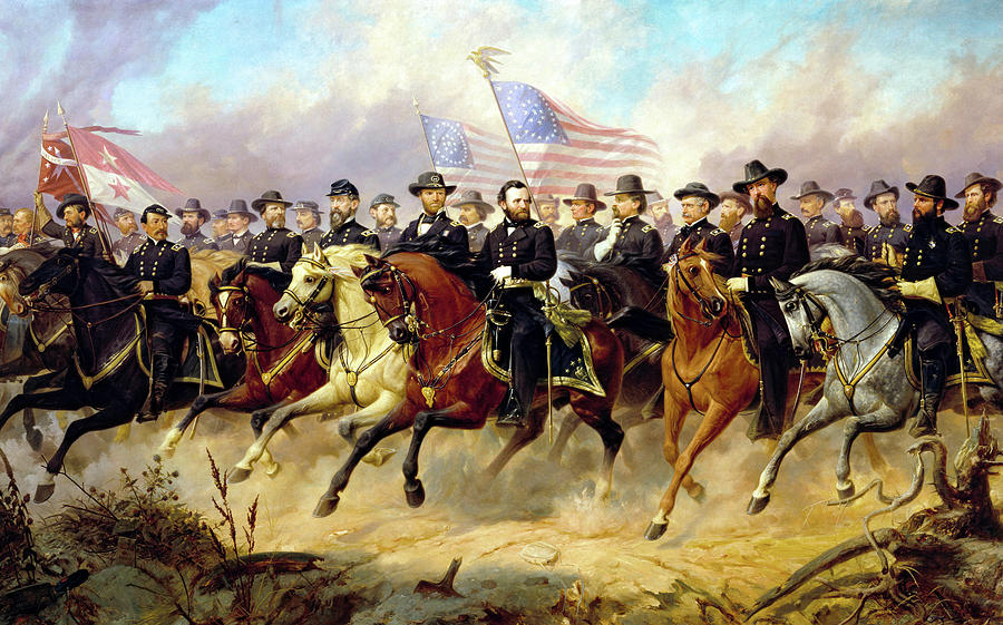 Ulysses S. Grant Painting - Grant and His Generals #1 by Jon Baran