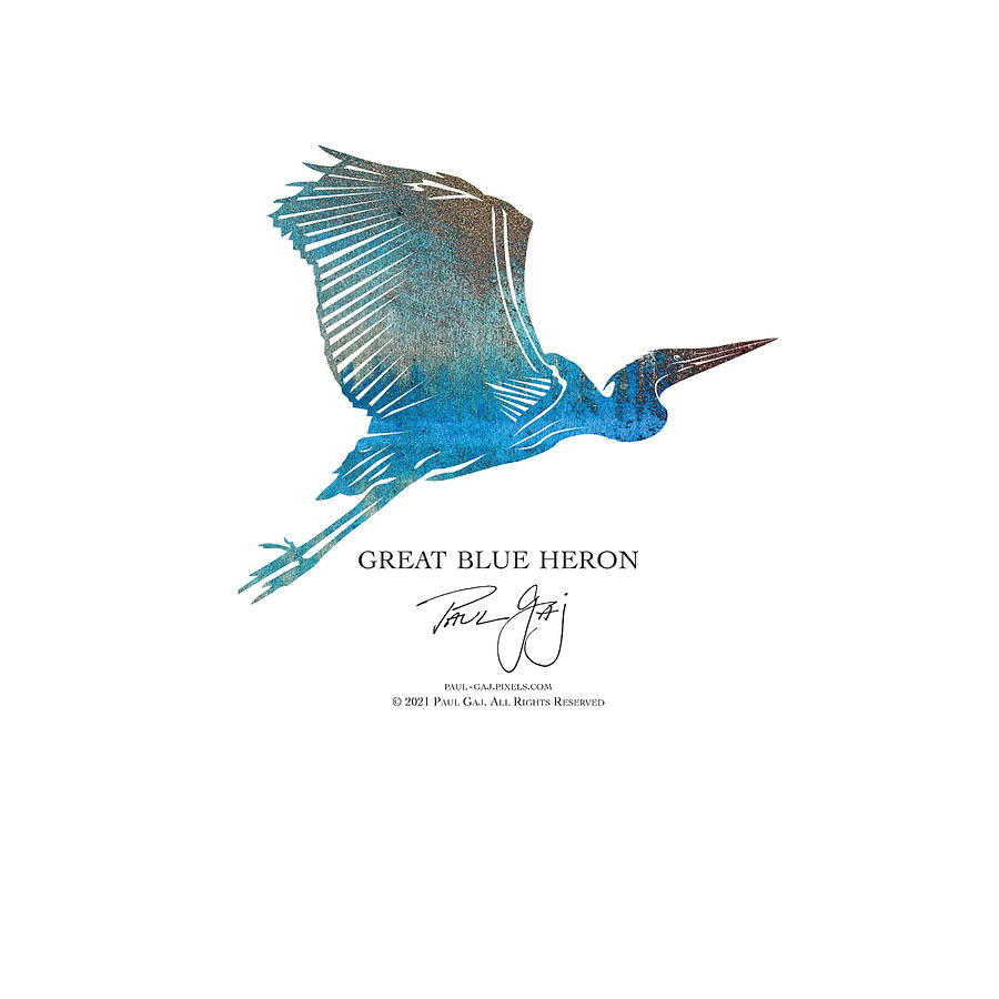 Great Blue Heron #1 Mixed Media by Paul Gaj