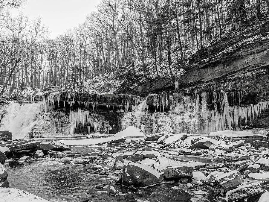 Great Falls Winter 2019 BnW #1 Photograph by Brad Nellis