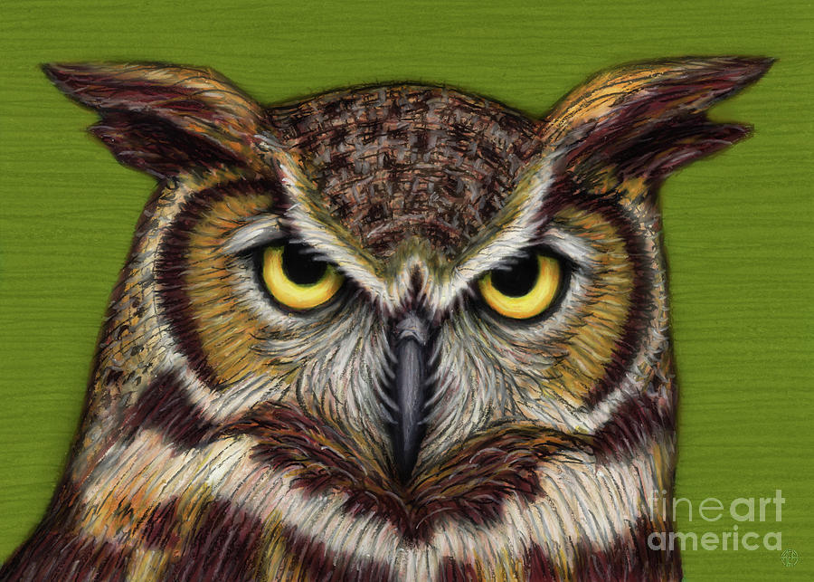 Great Horned Owl  #1 Painting by Amy E Fraser