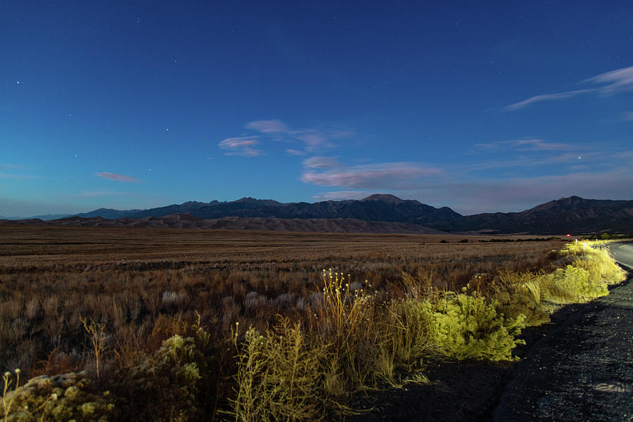 Great Sand Dunes in Colorado at dusk #1 Photograph by Eldon McGraw