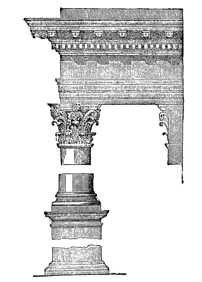Greek style column #1 Drawing by Ilbusca