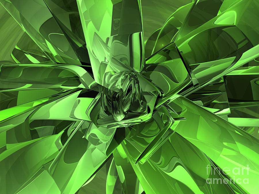 Green Abstract Digital Art by Phil Perkins
